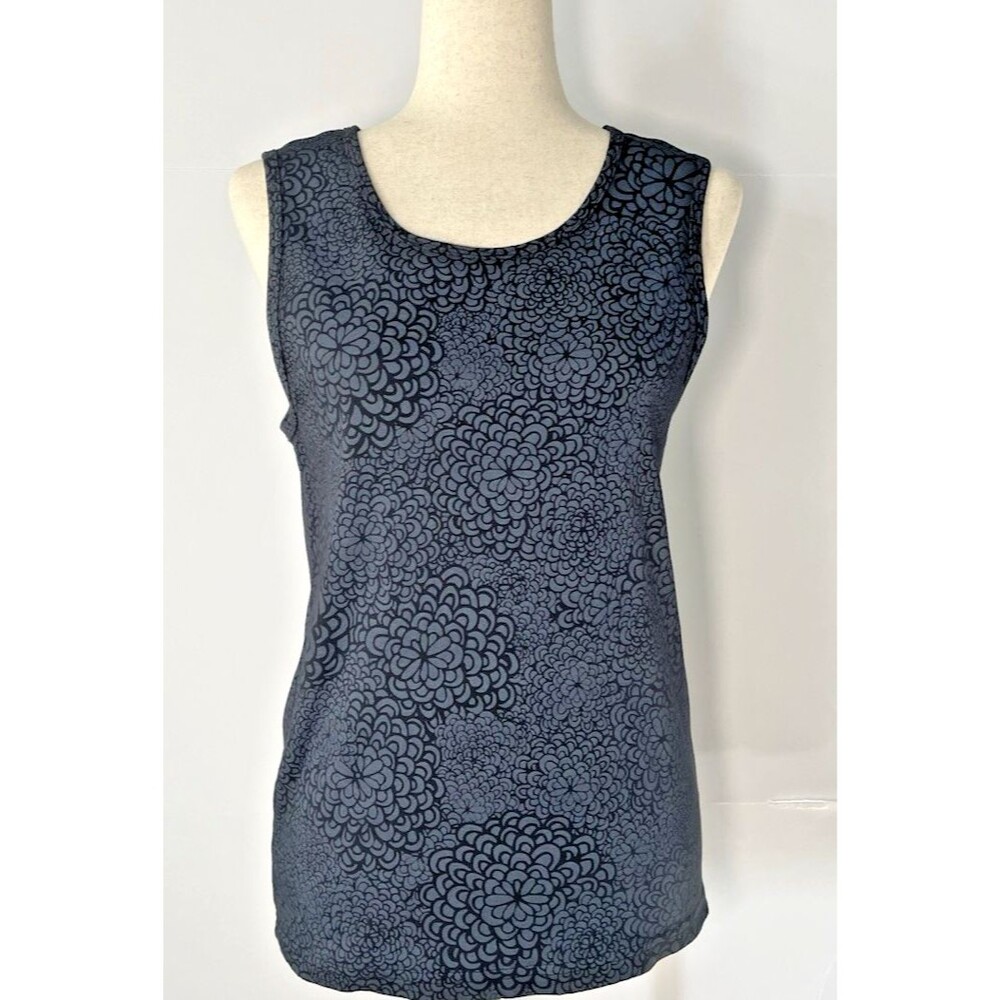 Fresh Produce womens tight knit blk design womens tank sz XL